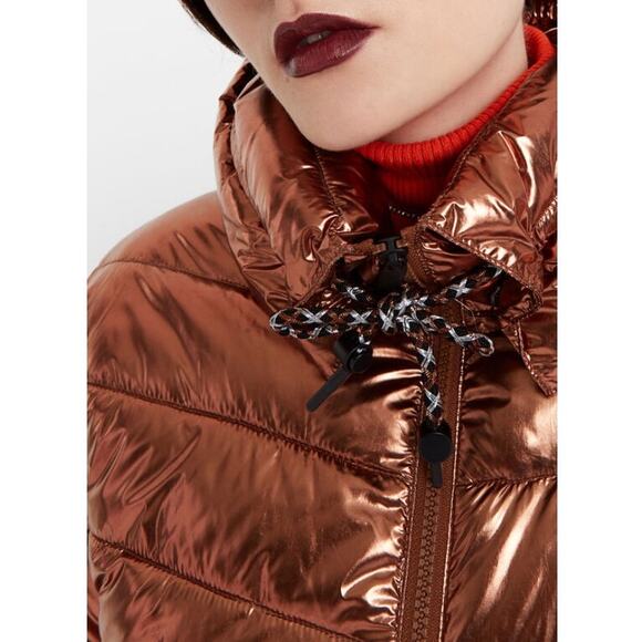 Desigual Jasmine Gold Metallic Puffer Padded Women's Jacket - US Size XS - NWT - Picture 14 of 14